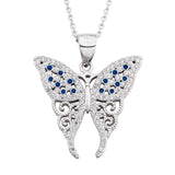 monica Fine Fashion Jewelry-Necklace Lrg Butterfly Necklaces Sparkling Beauties in Solid Sterling Silver