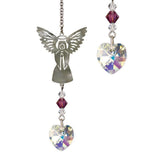 One Coast - Woodstock Chimes Decor February Birthstone Guardian Angel Ornaments -12 Colors, Handmade Sparkling Crystals!*