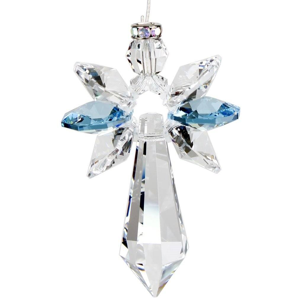 One Coast - Woodstock Chimes Gifts For the Home Aquamarine Guardian Angel Crystal Suncatchers Large -Glorious Colors! Rainbow Makers