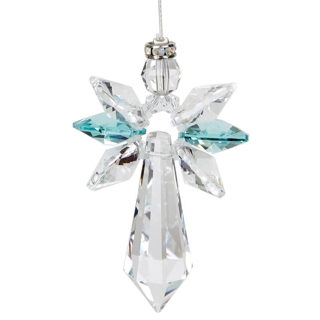 One Coast - Woodstock Chimes Gifts For the Home Blue Zircon Guardian Angel Crystal Suncatchers Large -Glorious Colors! Rainbow Makers