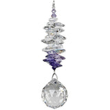 One Coast - Woodstock Chimes Gifts For the Home Purple Crystal Grand Cascade Large Size Suncatchers, Rainbowmakers