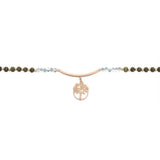 OneCoast - JaneMarie Fashion Necklace 14" Wooden Green Choker with Gold Bar & Tree Choker Necklaces Jane Marie Beaded Chokers-Variety of Beautiful Styles for Everyone!