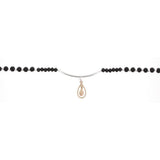 OneCoast - JaneMarie Fashion Necklace 14" Wooden Jet Choker with Silver Bar & Gold Teardrop Choker Necklaces Jane Marie Beaded Chokers-Variety of Beautiful Styles for Everyone!