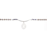 OneCoast - JaneMarie Fashion Necklace Wooden Grey Choker with Silver bar & Filagree Choker Necklaces Jane Marie Beaded Chokers-Variety of Beautiful Styles for Everyone!
