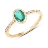 Emerald and Diamond Ring in 14K Yellow Gold Sleek and Modern - 7