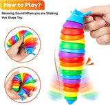 The Pink Pigs, Animal Lover's Boutique fidget toys Rainbow Fidget Slug, Articulated Caterpillar Fidget Toy