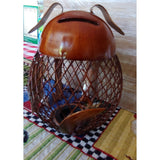 The Pink Pigs Decor Wire Animal Cork Cages & Banks!  Pig, Dog, Cat, Chicken, Cardinal, Owl & More! Metal Craft Decor,