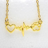 The Pink Pigs Fashion Necklace Gold-color Paw Heartbeat Necklace or Paw & Heart Necklaces for the Pet Lovers!
