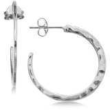 The Pink Pigs Fine Fashion Jewelry-Earrings Hammered Hoops Sterling Silver Giani Bernini Earrings-Designer Jewelry over 50% OFF that HELPS Animals!