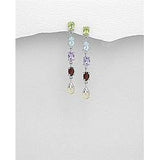 The Pink Pigs Fine Fashion Jewelry-Earrings Multi Gemstone Multi Gemstone Earrings, Amethyst, topaz, garnet, citrine, peridot magnificent!
