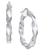 The Pink Pigs Fine Fashion Jewelry-Earrings Silver Twisted Hoop Earring Variety (18 styles!) in Sterling Silver By Giani Bernini 75% OFF RETAIL!