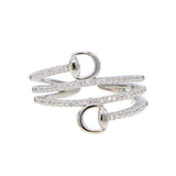 The Pink Pigs Fine Fashion Jewelry Ring One Size / Platinum Plated Snaffle Bit Ring Platinum Plated Micro Pave CZ for the Horse Lovers!  Gorgeous!  Sparkly!