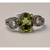 The Pink Pigs Fine Fashion Jewelry Ring Peridot And Topaz in Platinum Plated Sterling Silver, Gorgeous Ring! Size 6.5