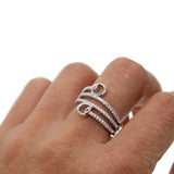 The Pink Pigs Fine Fashion Jewelry Ring Snaffle Bit Ring Platinum Plated Micro Pave CZ for the Horse Lovers!  Gorgeous!  Sparkly!