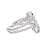 The Pink Pigs Fine Fashion Jewelry Ring Snaffle Bit Ring Platinum Plated Micro Pave CZ for the Horse Lovers!  Gorgeous!  Sparkly!
