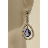 The Pink Pigs Fine Jewelry-Earrings Tanzanite Tanzanite and Diamond Earrings, 14K Gold, Gorgeous and Rare 8ctw Tanzanite & Diamonds in 14K Gold