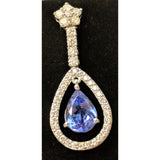 8.5CTW Tanzanite and Diamond Earrings, 14K Gold Setting Teardrop with Diamond Halo Unmatched Quality