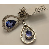 The Pink Pigs Fine Jewelry-Earrings Tanzanite Tanzanite and Diamond Earrings, 14K Gold, Gorgeous and Rare 8ctw Tanzanite & Diamonds in 14K Gold