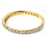 The Pink Pigs Fine Jewelry Rings Genuine Diamond Eternity Rings in Solid 10K Yellow Gold Size 7 .18ct