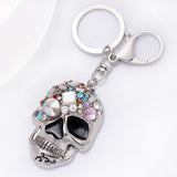 The Pink Pigs Keychain Silver Sparkling Skull Keyring and Punk Style Hand-Bone with Claws-Scary Cute!
