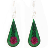 UPA Jewelry Pink Pressed Flower Teardrop Earrings