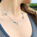 UPA Misc Necklace, Feathers and Turquoise