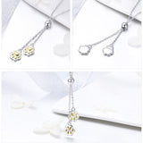 Wostu Ali Express Fine Fashion Jewelry-Necklace Paw Adjustable Slide Necklace Sterling Silver